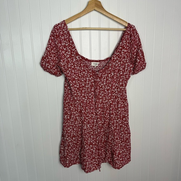 Bohme Dress Small Mini Red White Floral Ditzy‎ Boho Festival 90’s Casual - Picture 1 of 6